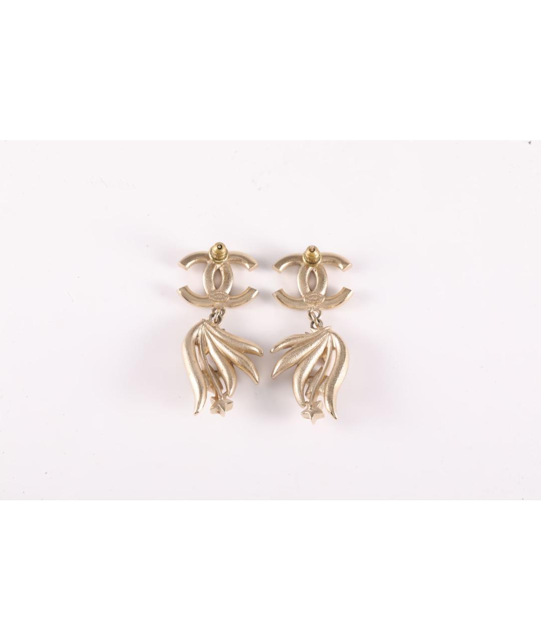 CHANEL Золотые металлические серьги, фото 4