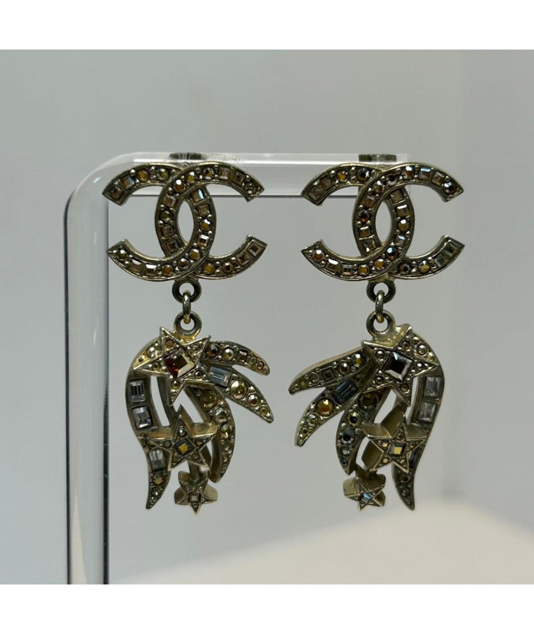 CHANEL Золотые металлические серьги, фото 8