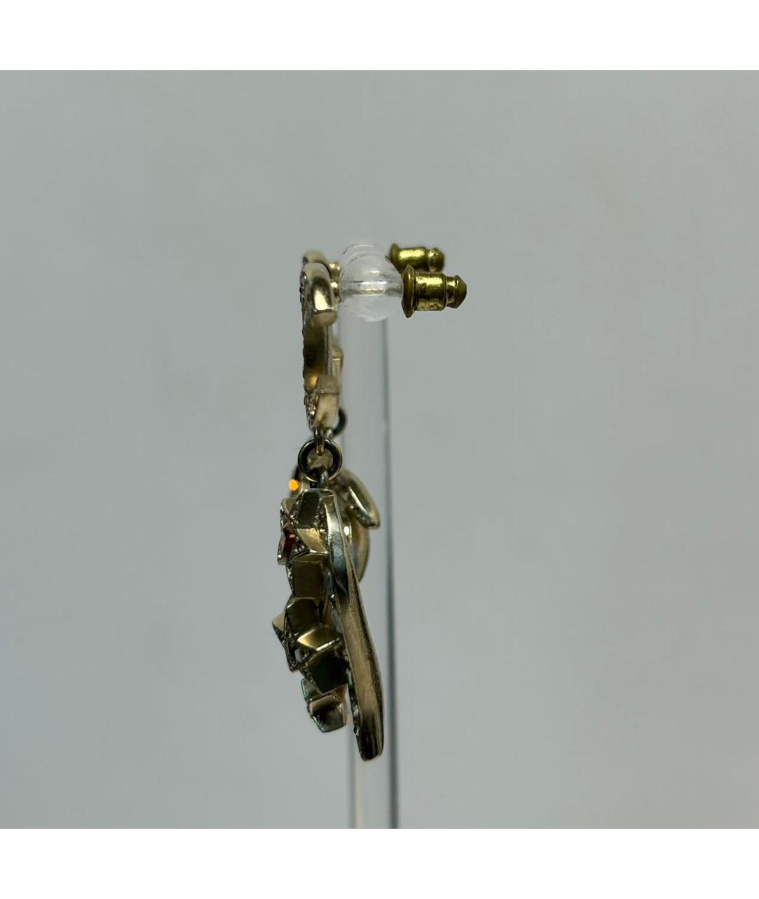 CHANEL Золотые металлические серьги, фото 9