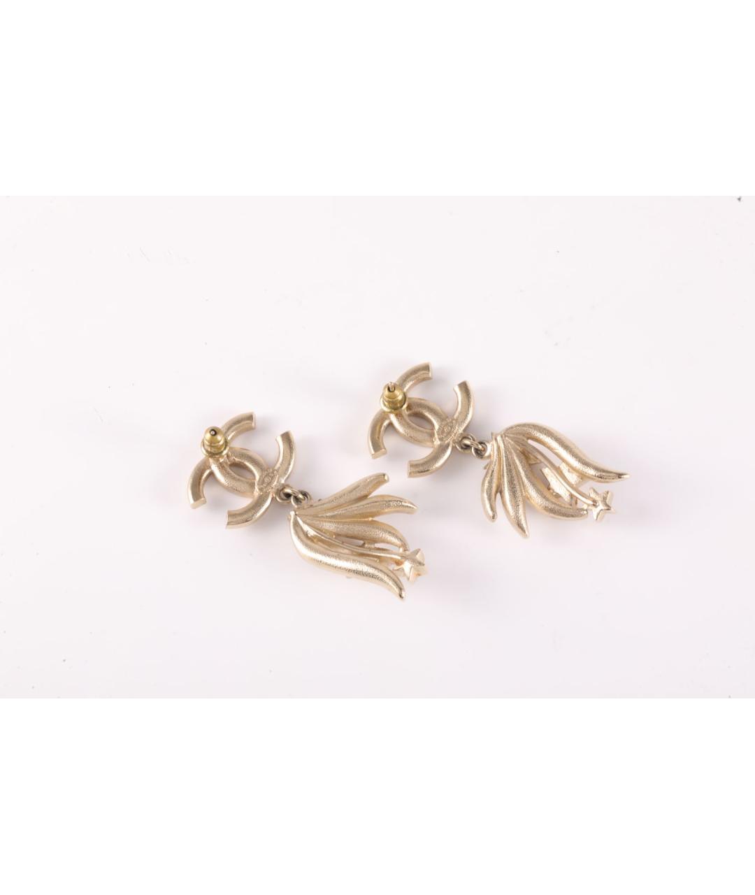 CHANEL Золотые металлические серьги, фото 5