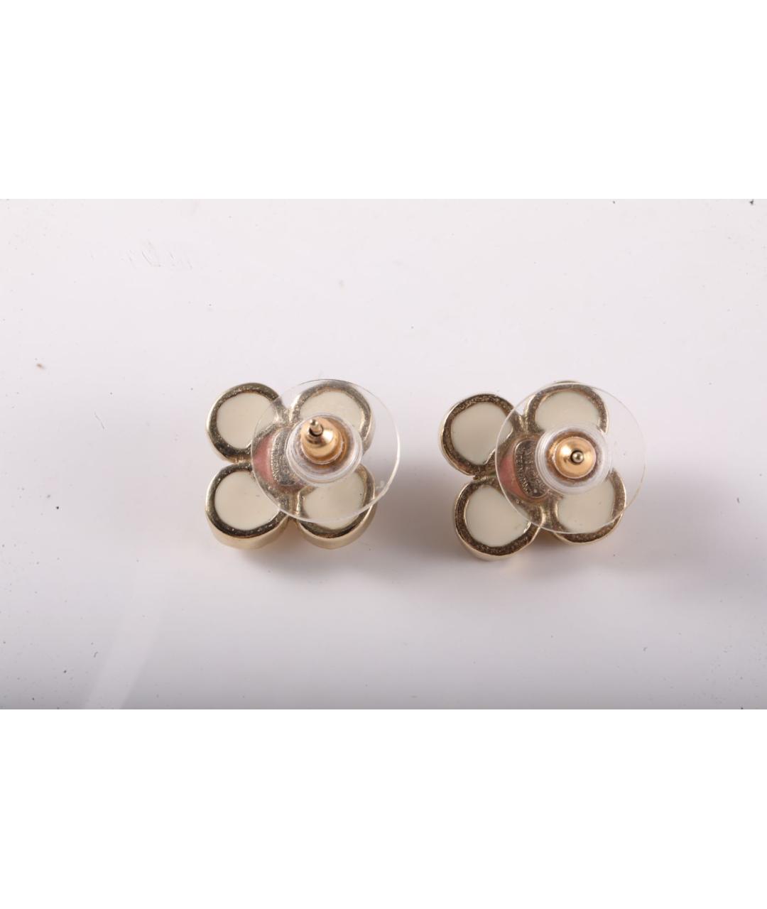 CHANEL Бежевые металлические серьги, фото 4