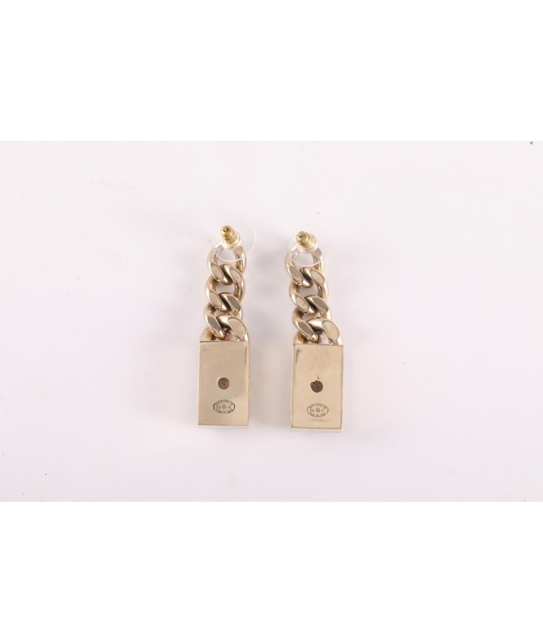CHANEL Золотые металлические серьги, фото 4
