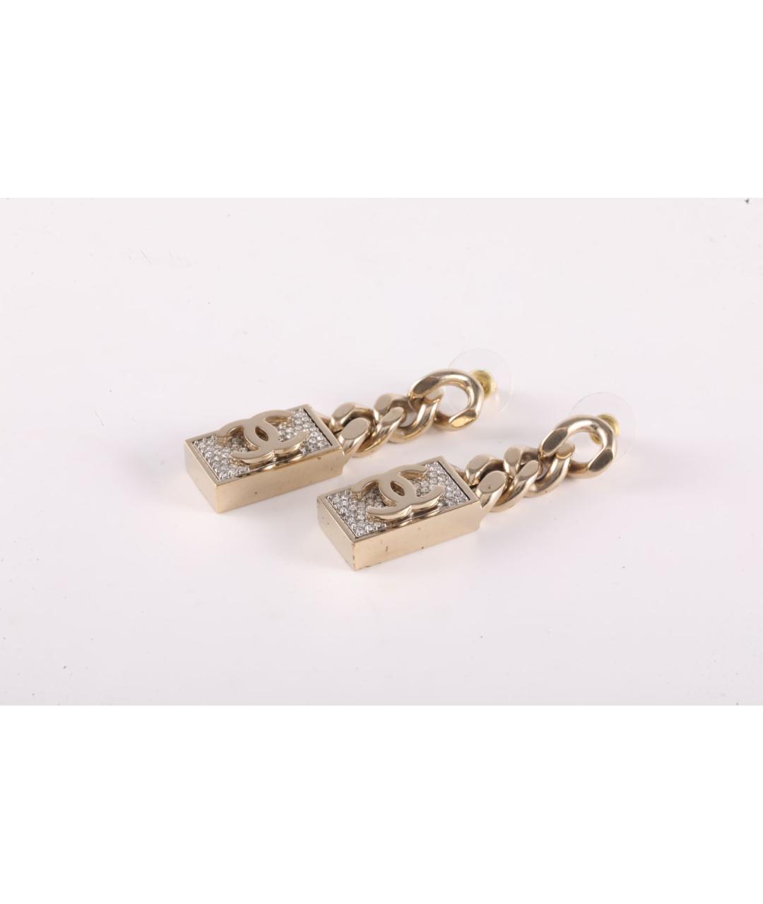 CHANEL Золотые металлические серьги, фото 2