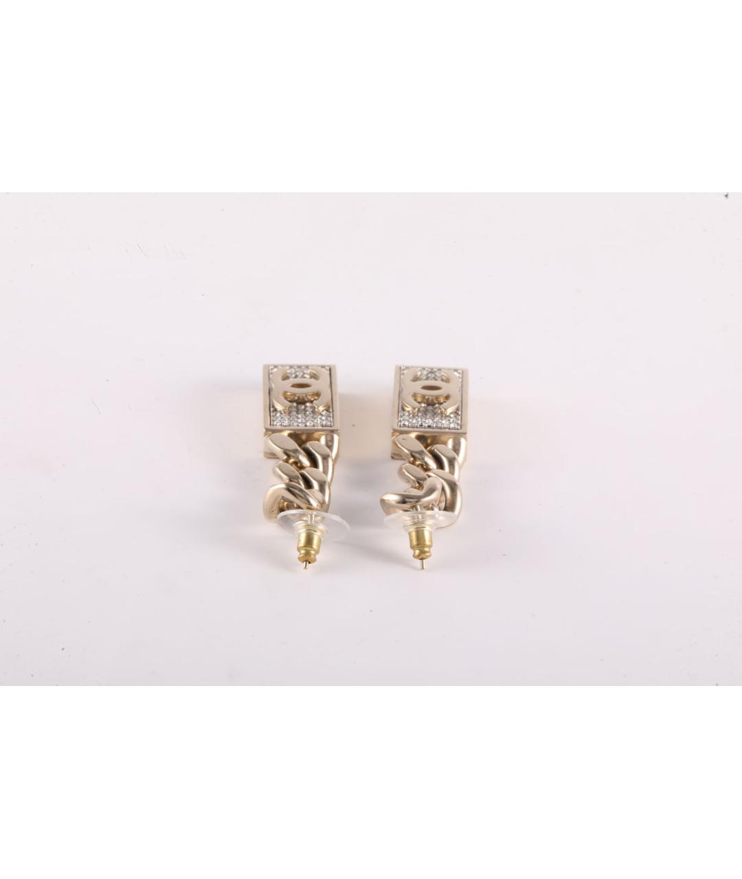 CHANEL Золотые металлические серьги, фото 3