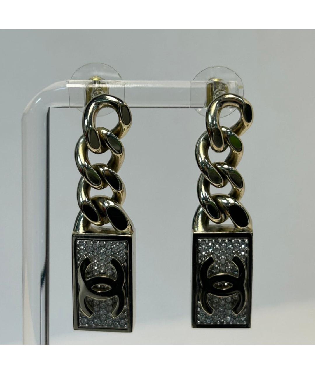 CHANEL Золотые металлические серьги, фото 8