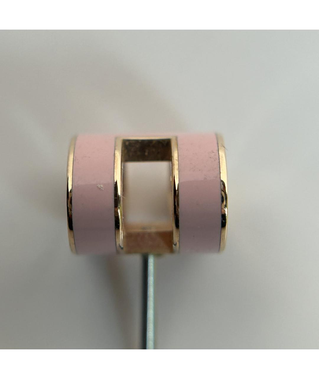 HERMES Розовые металлические серьги, фото 9