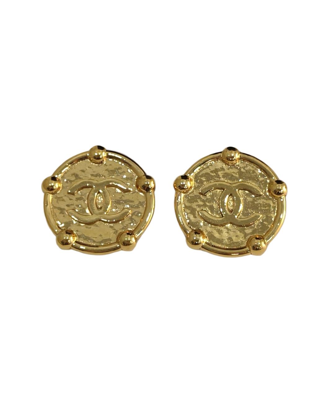CHANEL Золотые металлические клипсы, фото 1