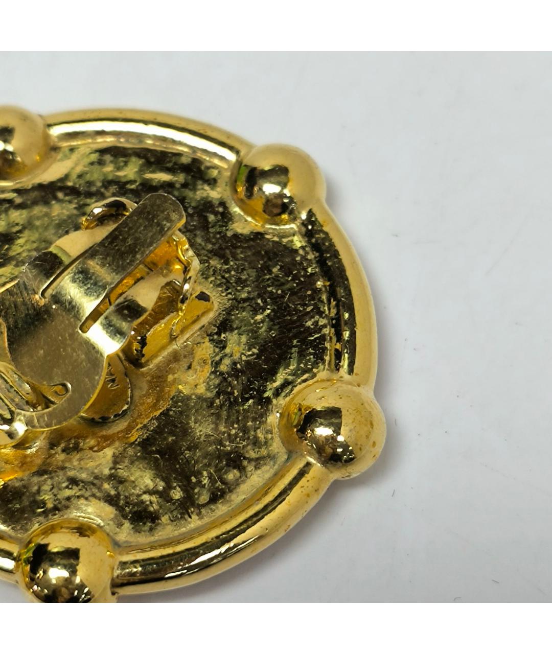 CHANEL Золотые металлические клипсы, фото 8