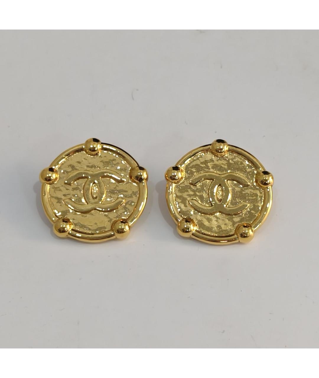 CHANEL Золотые металлические клипсы, фото 5