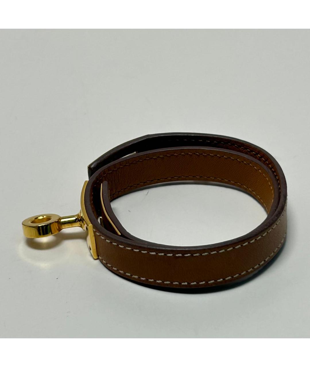 HERMES Коричневый кожаный браслет, фото 8