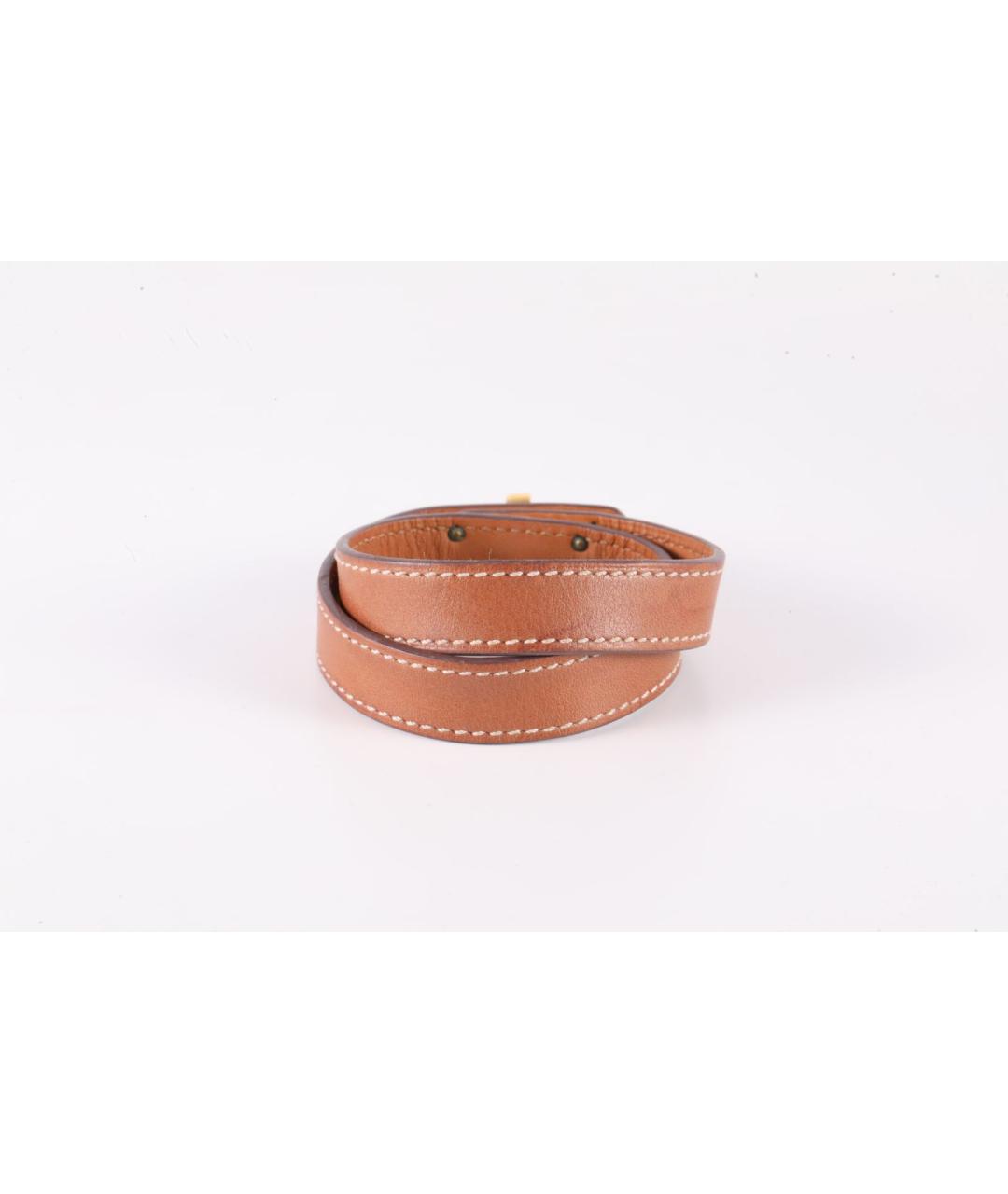 HERMES Коричневый кожаный браслет, фото 3