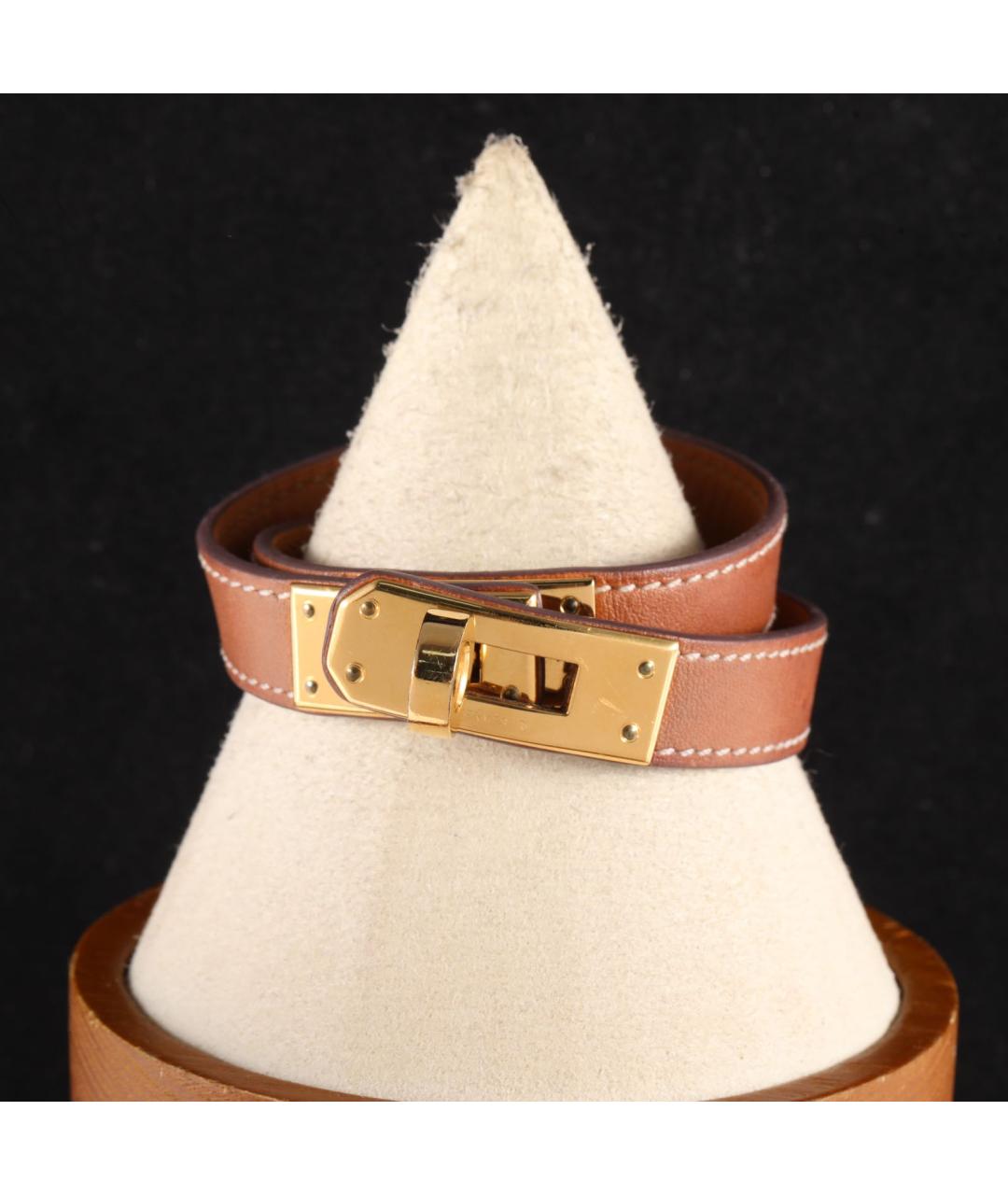 HERMES Коричневый кожаный браслет, фото 5