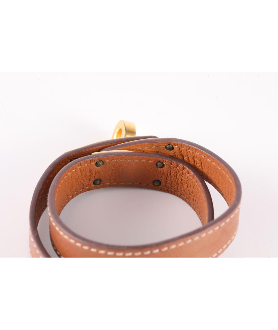HERMES Коричневый кожаный браслет, фото 4