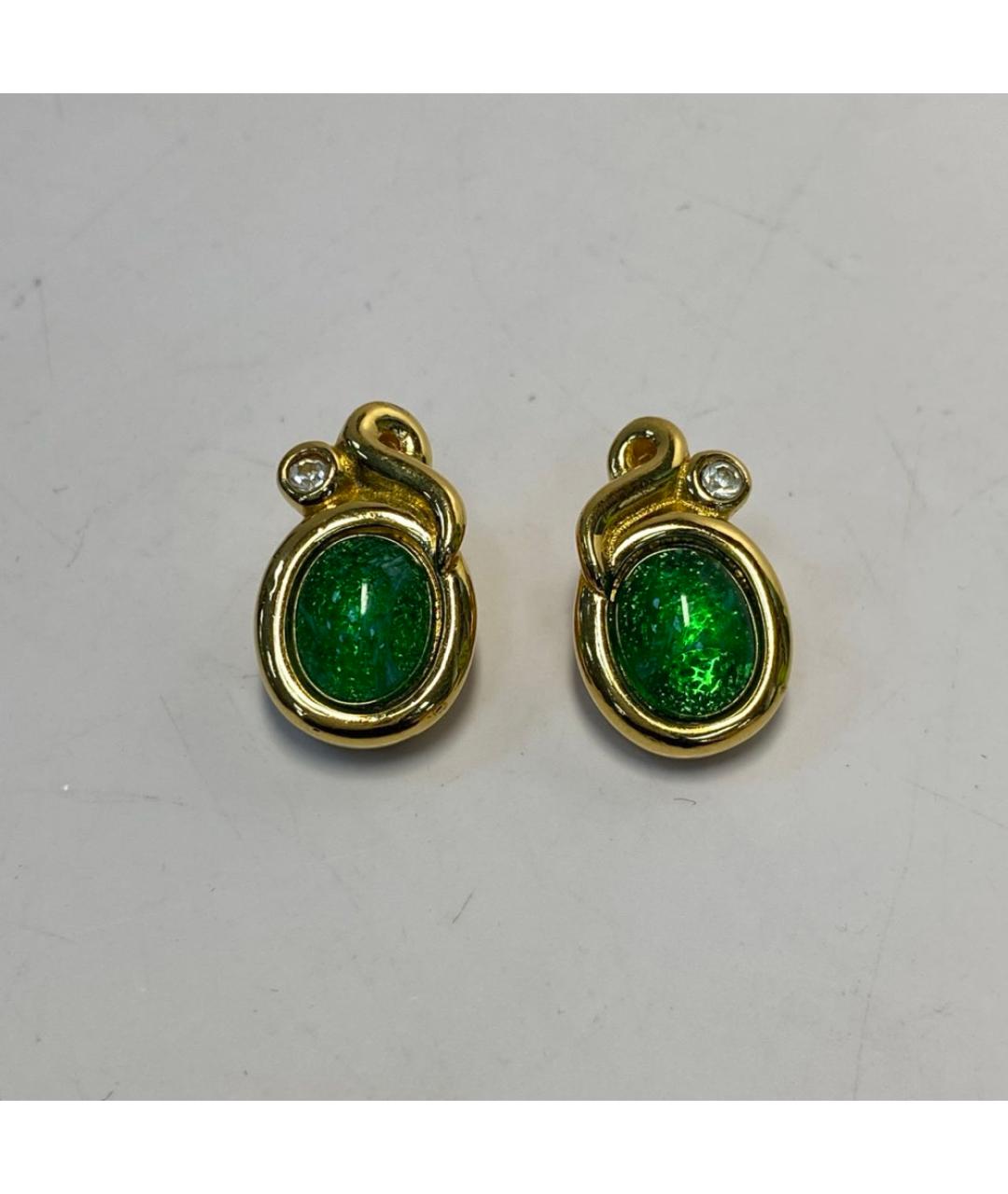 CHRISTIAN DIOR Зеленые металлические серьги, фото 7