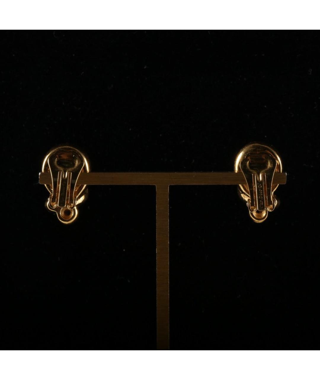 CHRISTIAN DIOR Зеленые металлические серьги, фото 3