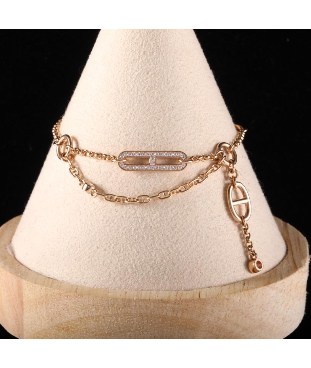 HERMES Золотой браслет из розового золота, фото 7