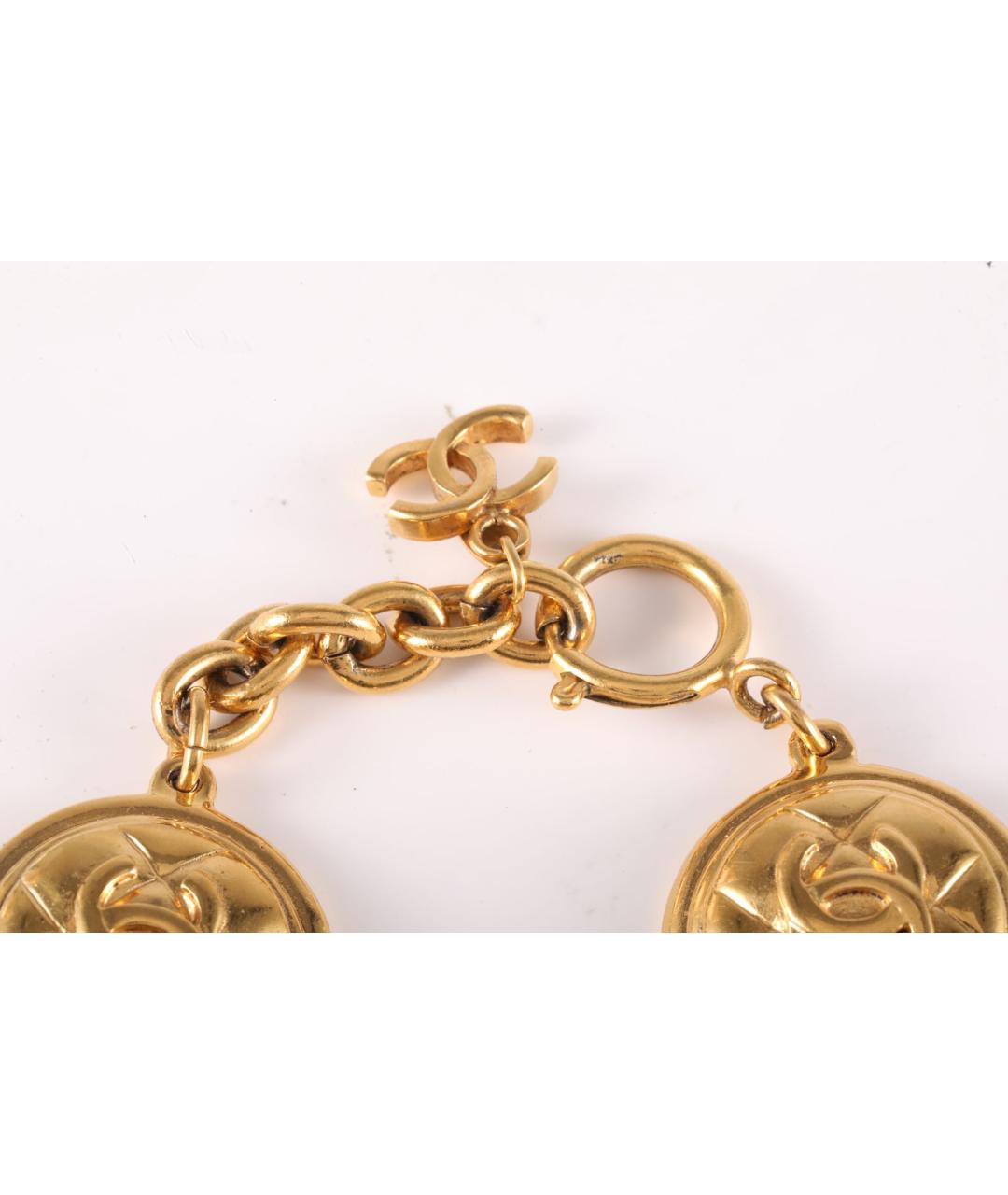 CHANEL Золотой металлический браслет, фото 2