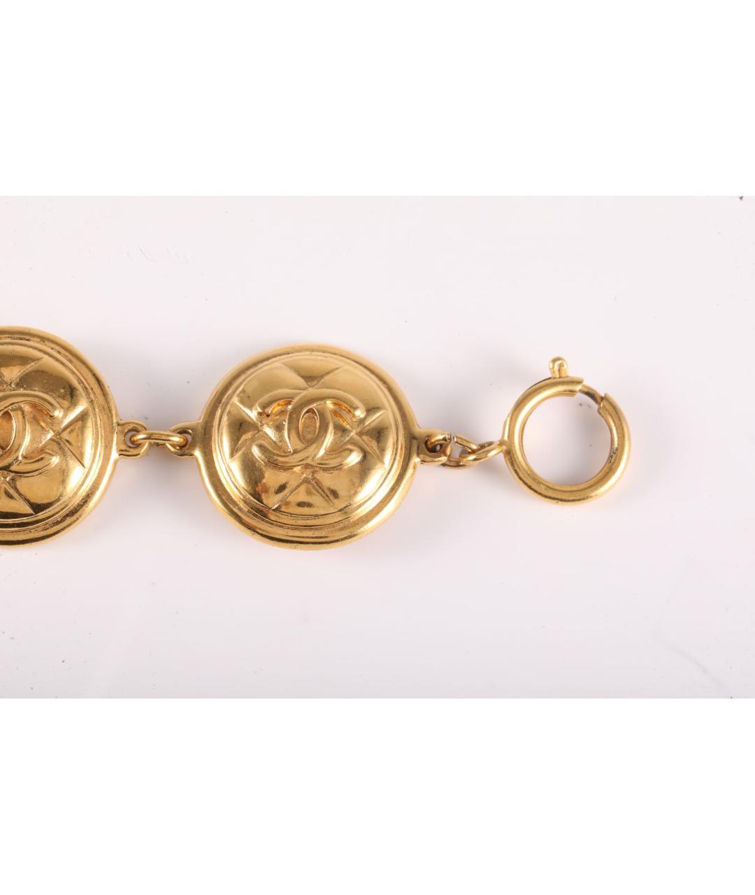 CHANEL Золотой металлический браслет, фото 4