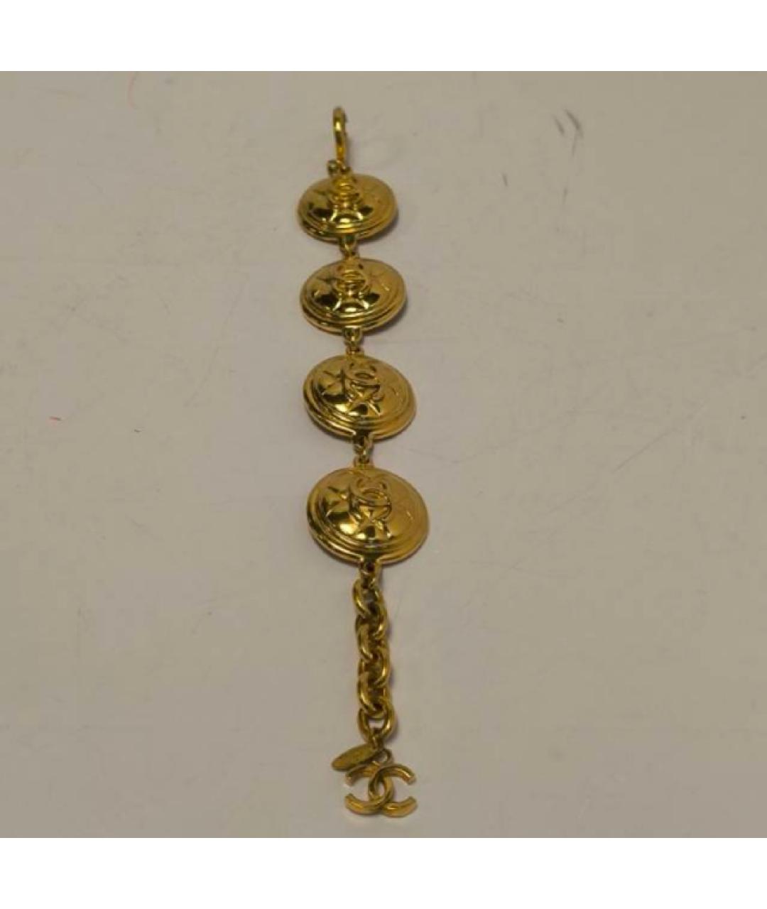 CHANEL Золотой металлический браслет, фото 8