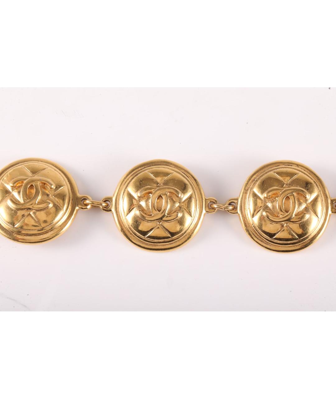 CHANEL Золотой металлический браслет, фото 5