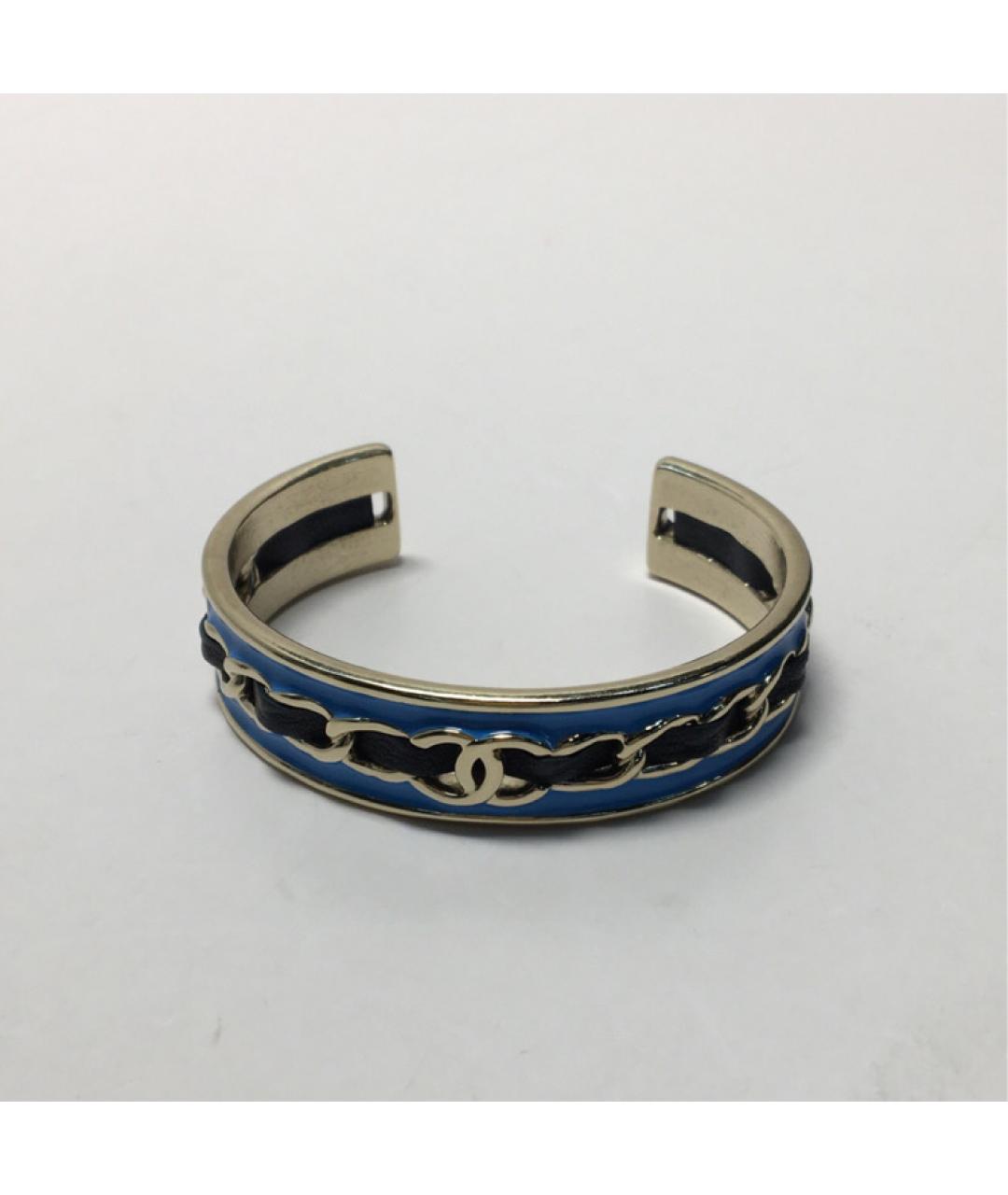 CHANEL Голубой металлический браслет, фото 6