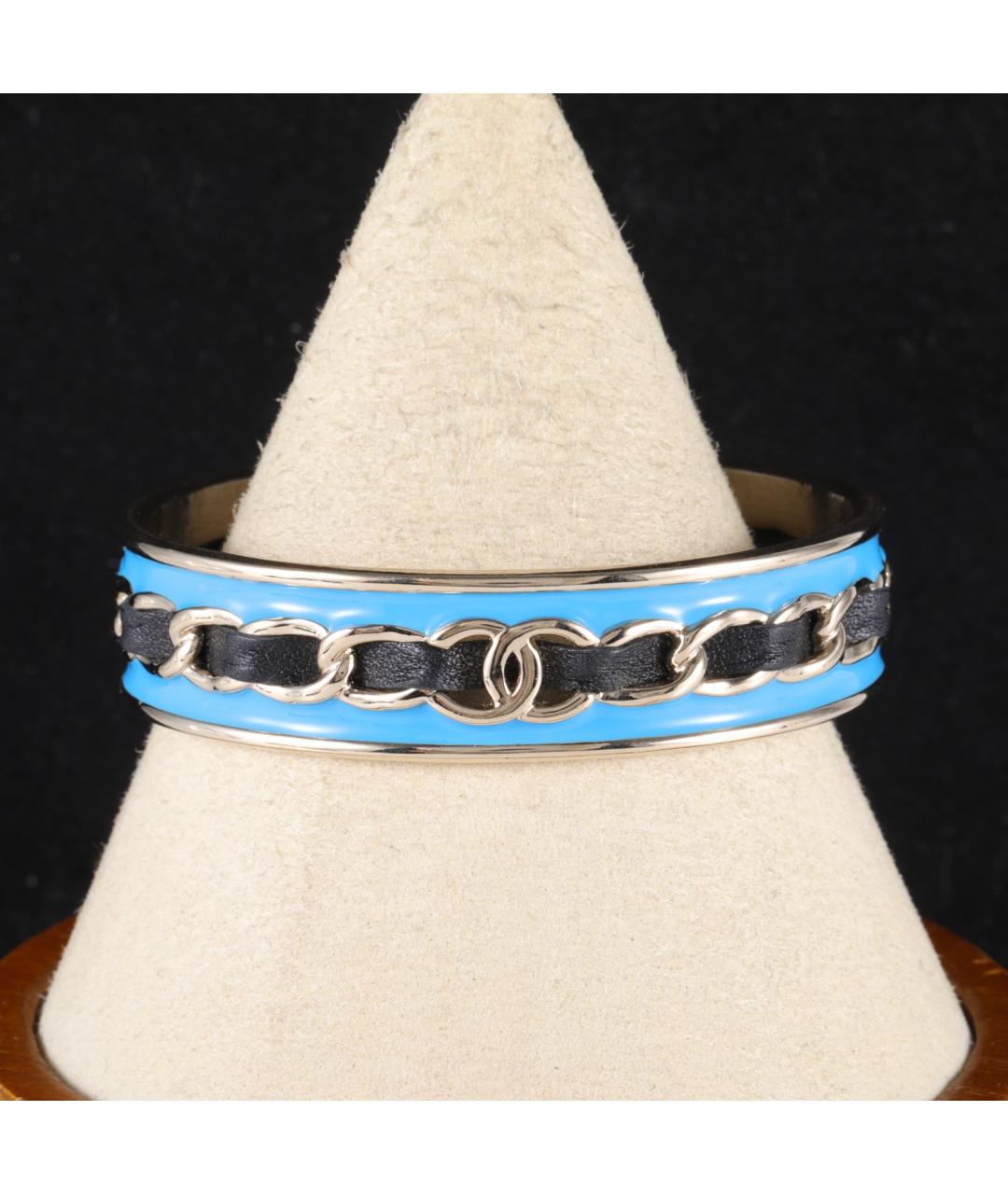 CHANEL Голубой металлический браслет, фото 5