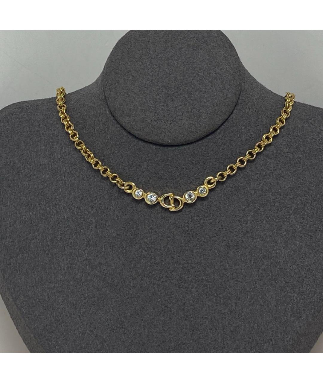 CHRISTIAN DIOR Золотое металлическое колье, фото 7