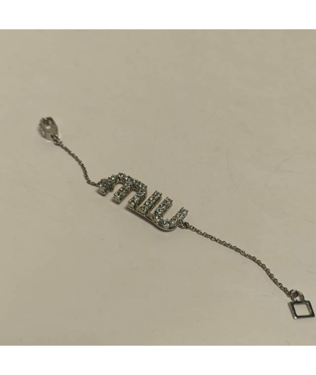 MIU MIU Серебрянный металлический браслет, фото 9