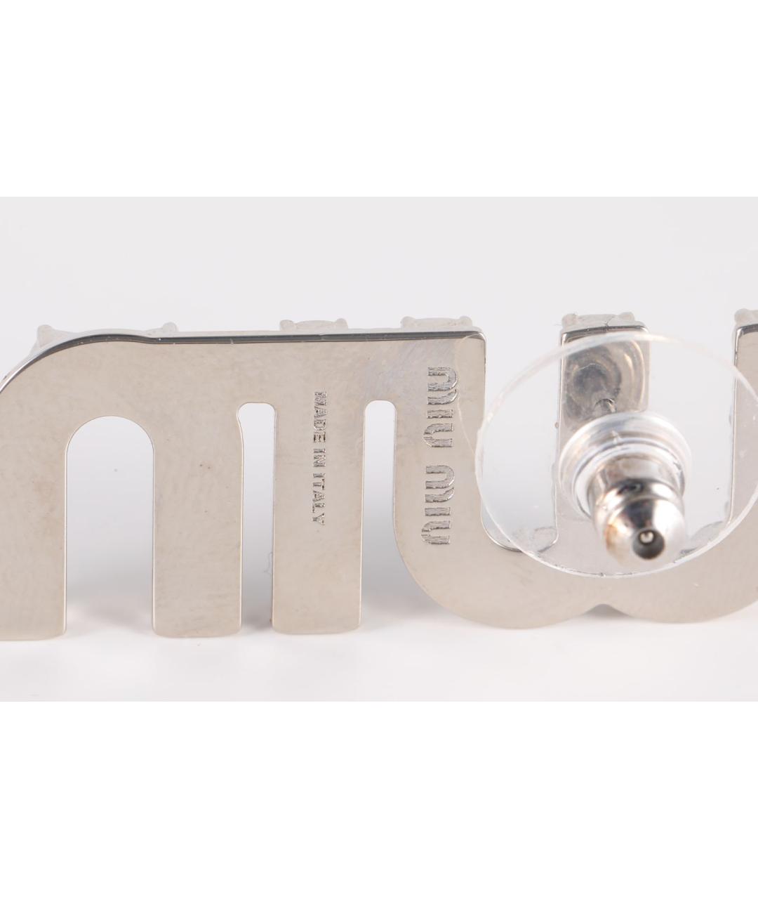 MIU MIU Серебряные металлические серьги, фото 6