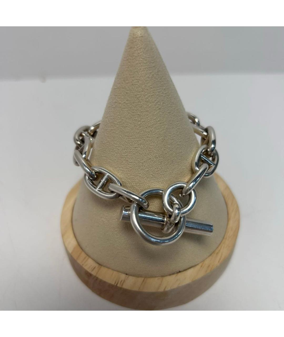 HERMES Серый серебряный браслет, фото 8