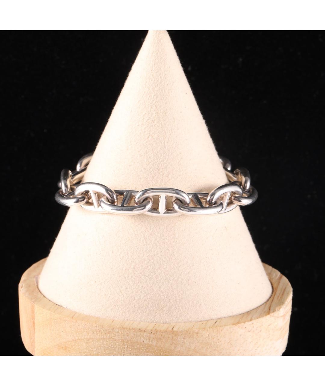 HERMES Серый серебряный браслет, фото 7