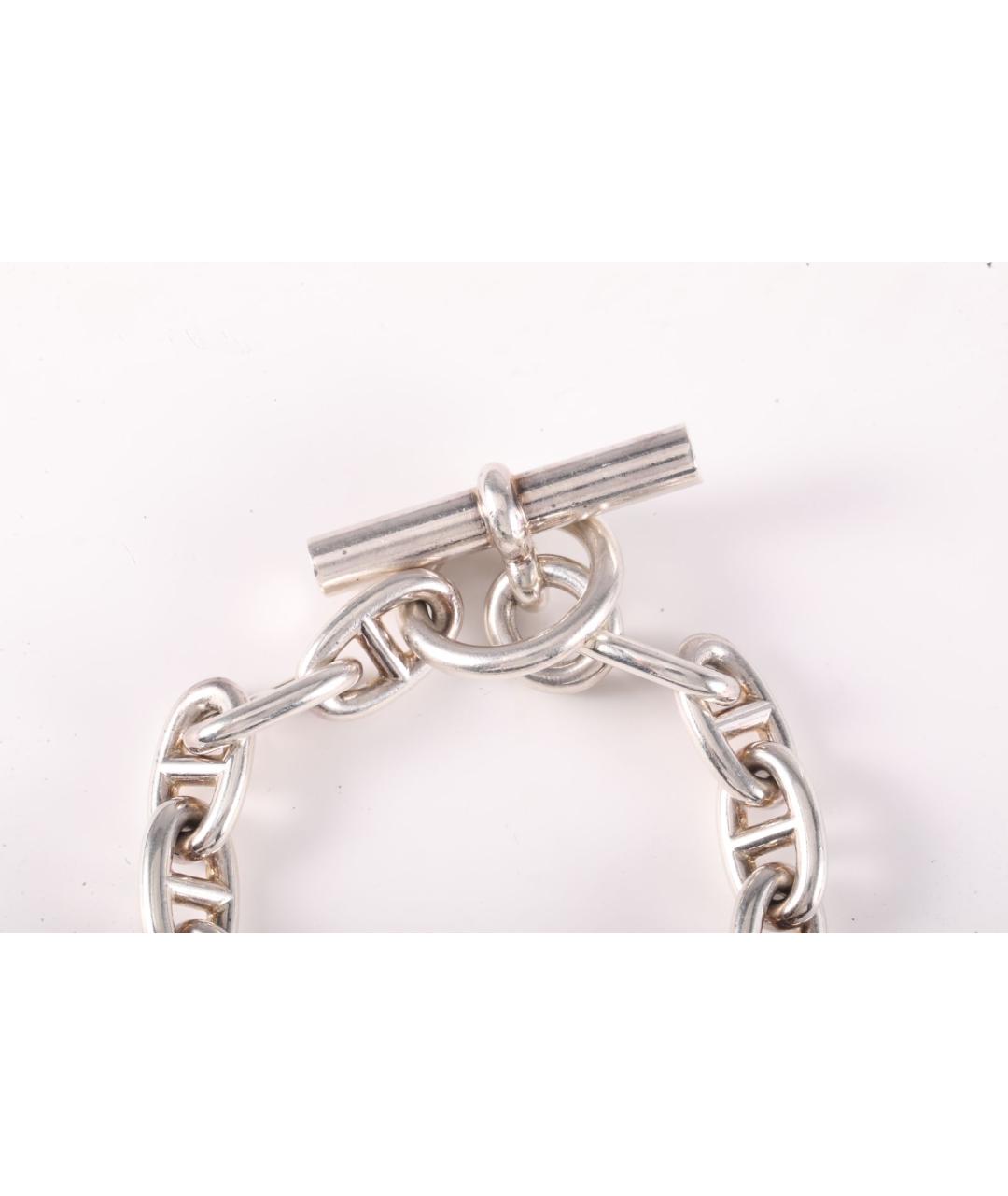 HERMES Серый серебряный браслет, фото 2