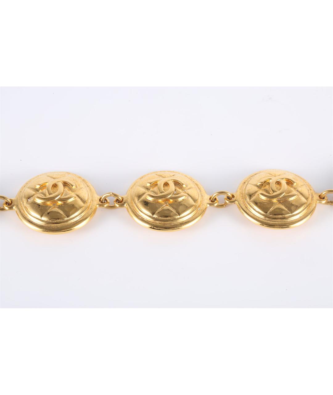 CHANEL Золотой металлический браслет, фото 2