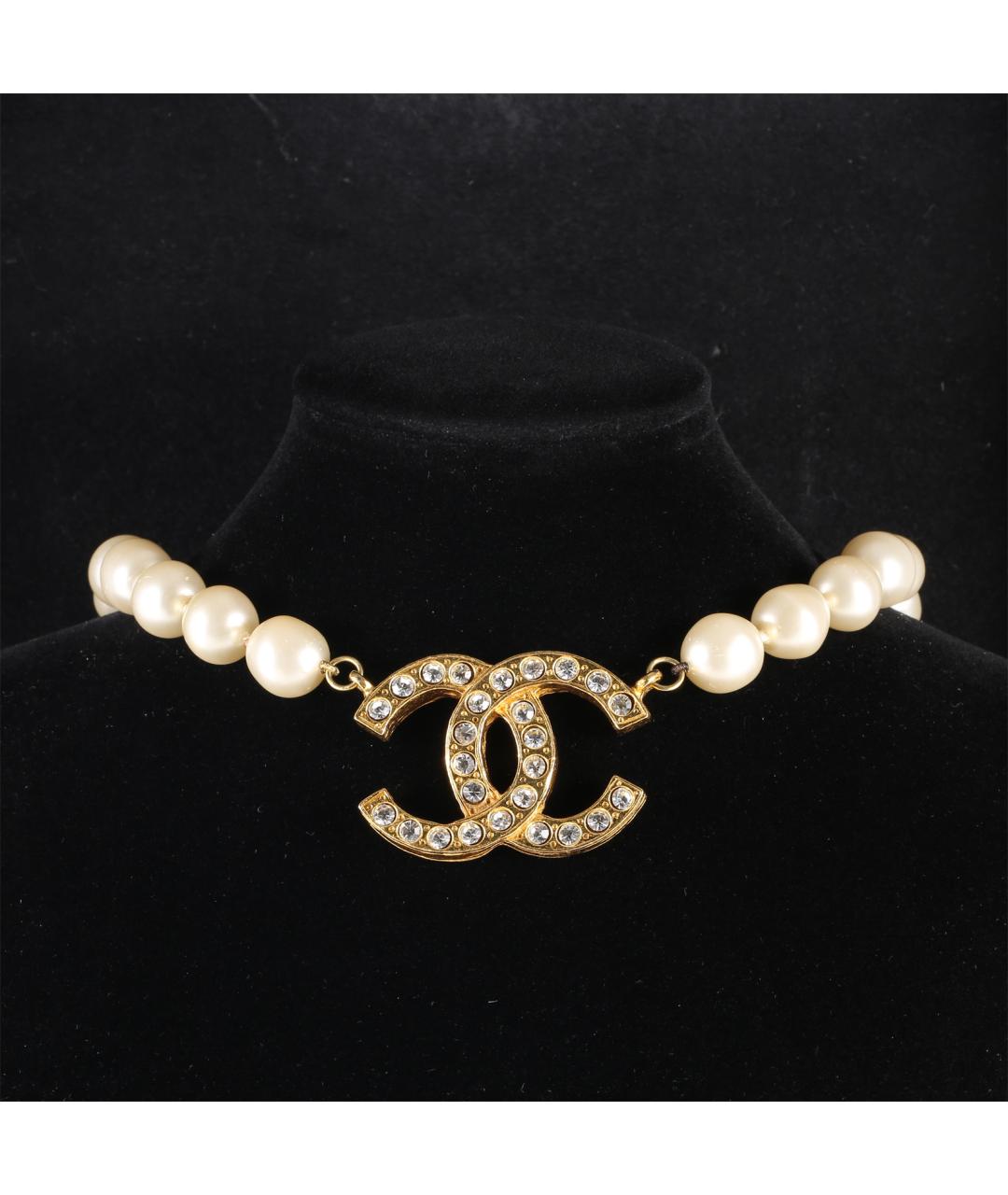 CHANEL Белое металлическое колье, фото 8