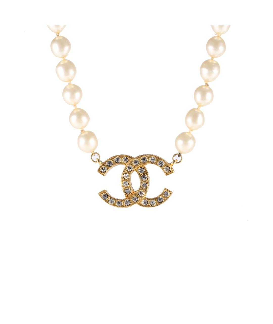 CHANEL Белое металлическое колье, фото 1