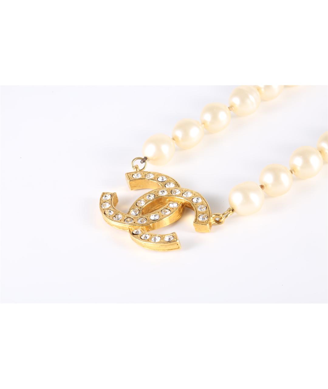 CHANEL Белое металлическое колье, фото 3