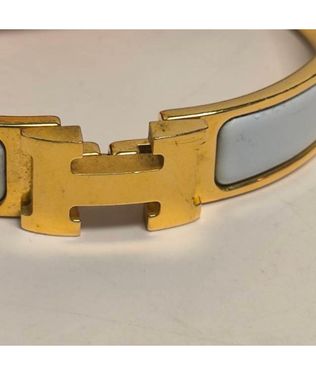 HERMES Белый металлический браслет, фото 6