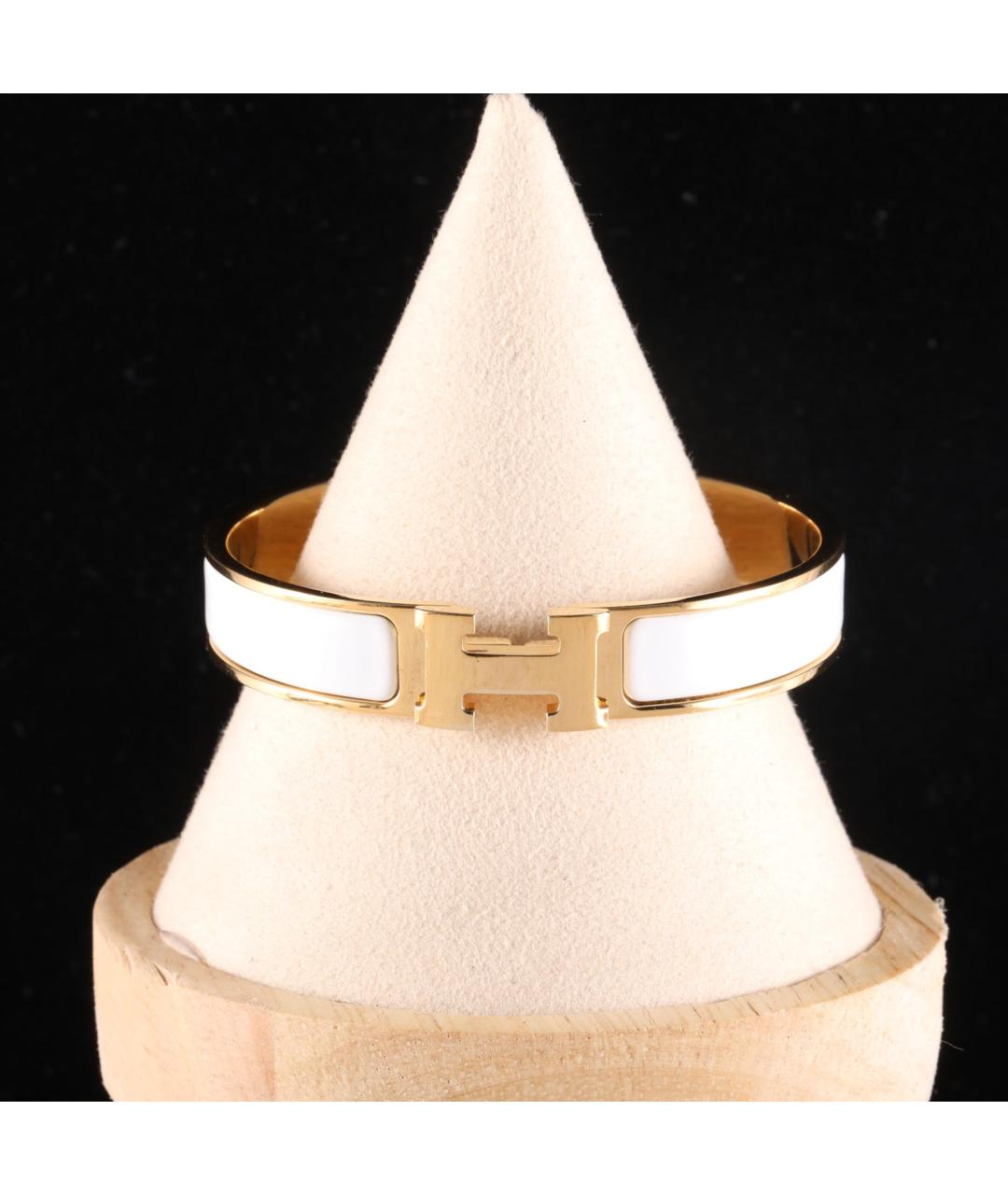 HERMES Белый металлический браслет, фото 5