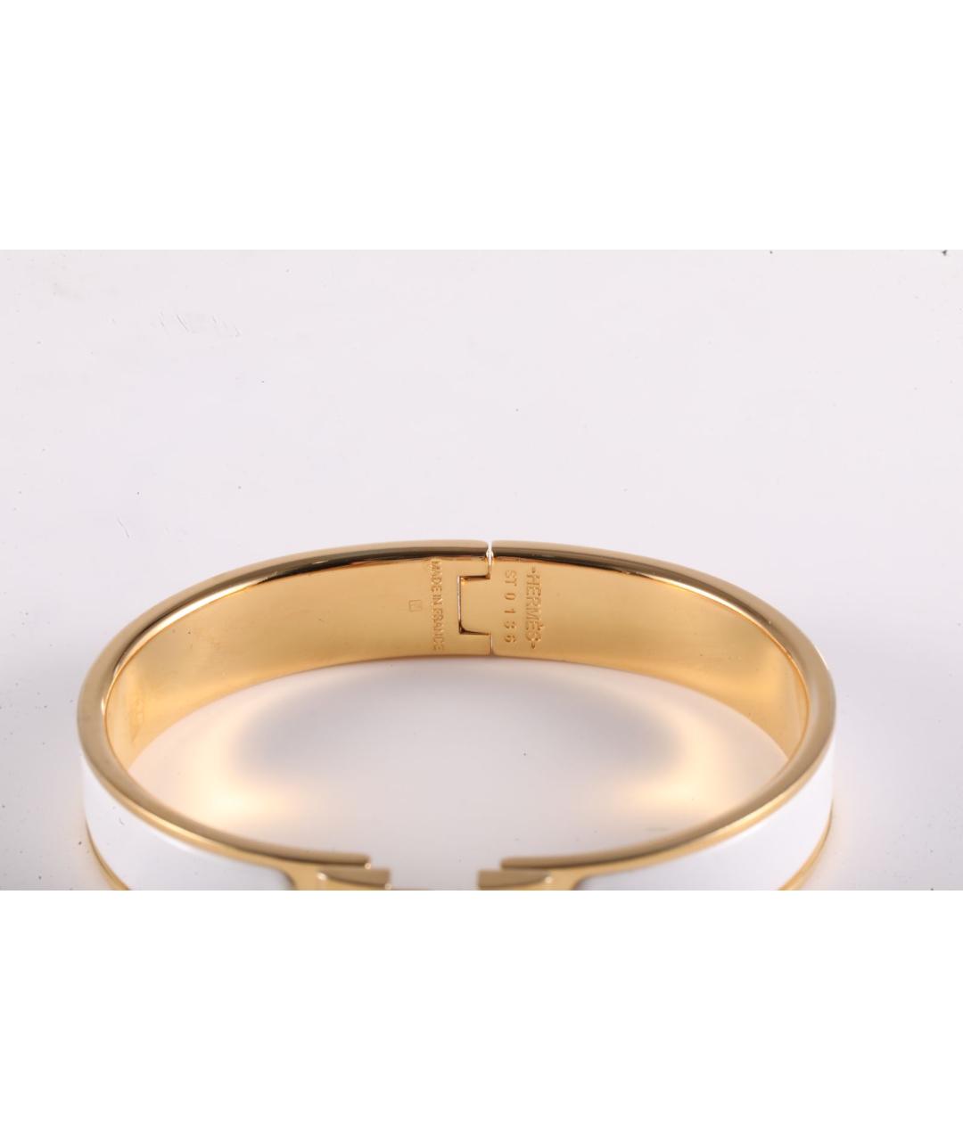 HERMES Белый металлический браслет, фото 4