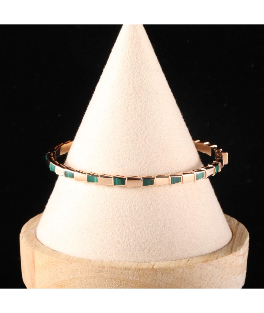 BVLGARI Зеленый браслет из розового золота, фото 5