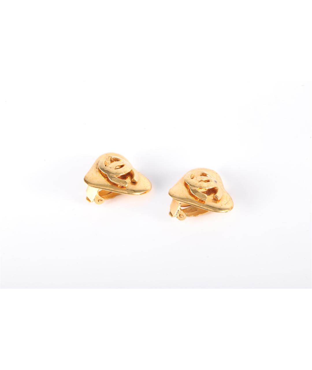 CHANEL Золотые металлические клипсы, фото 2