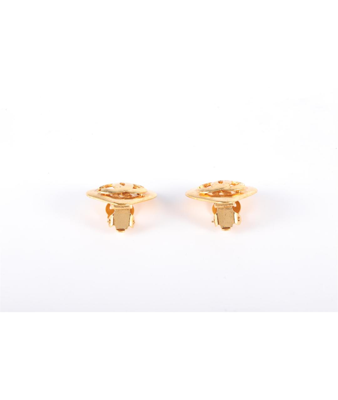 CHANEL Золотые металлические клипсы, фото 3