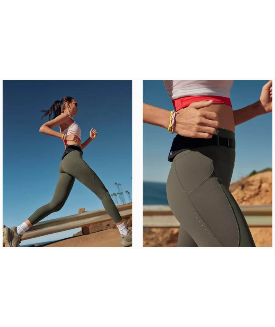 Lululemon Зеленые синтетические леггинсы и велосипедки, фото 4