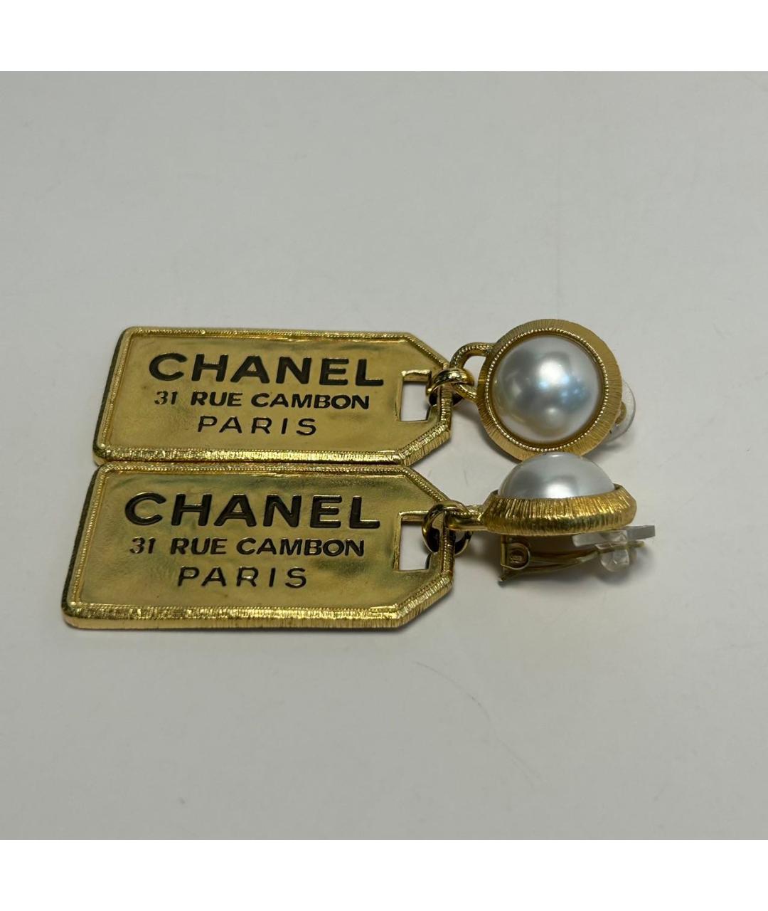 CHANEL Золотые металлические клипсы, фото 9