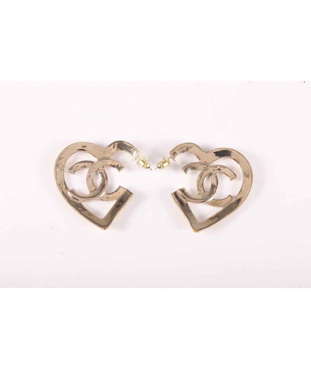 CHANEL Золотые металлические серьги, фото 4