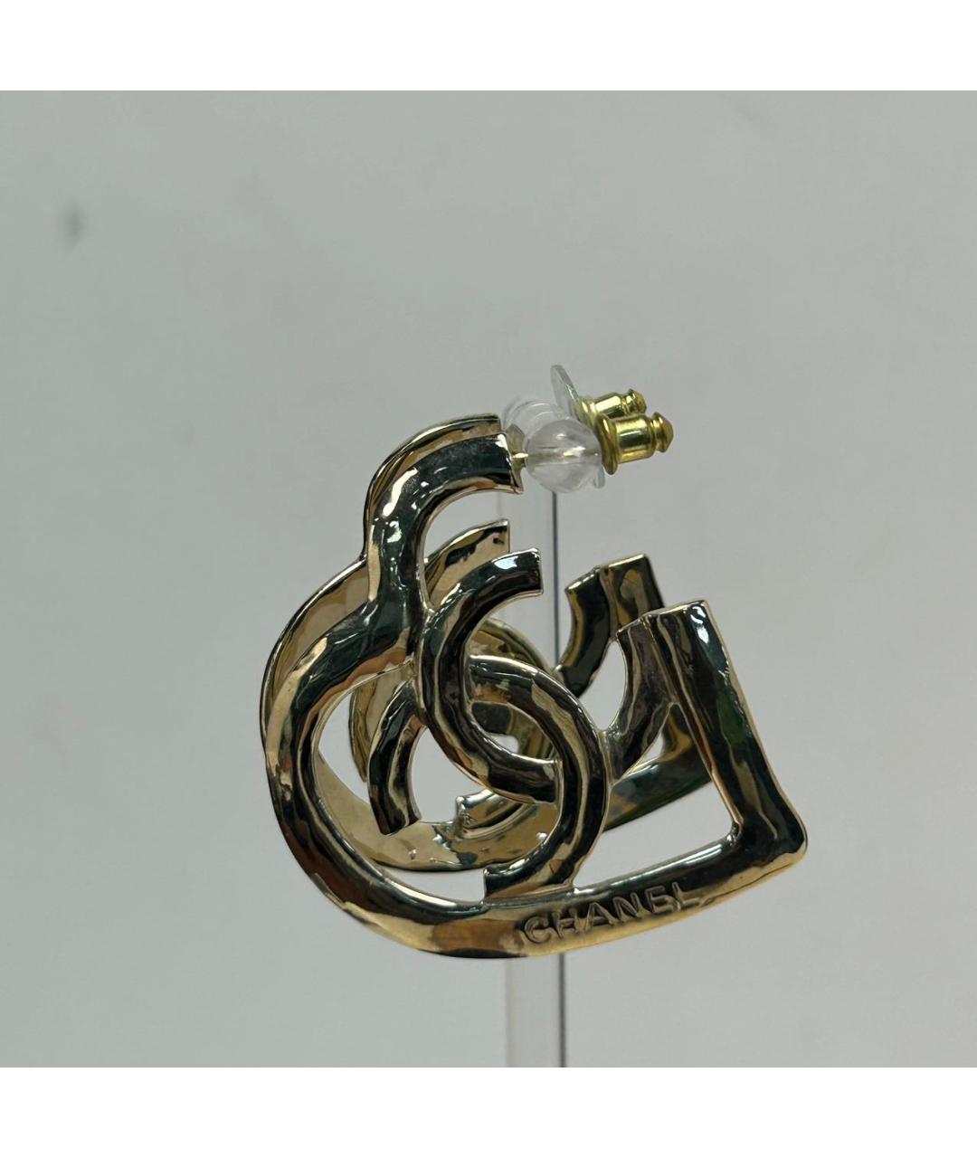 CHANEL Золотые металлические серьги, фото 8
