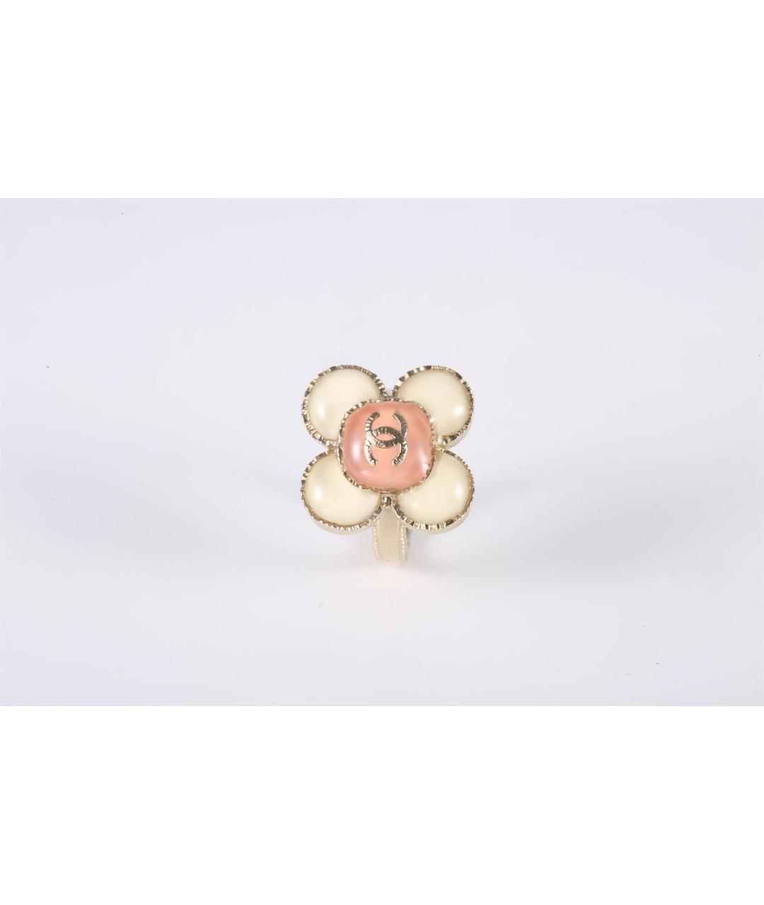 CHANEL Бежевое металлическое кольцо, фото 2