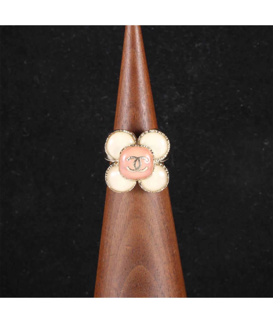 CHANEL Бежевое металлическое кольцо, фото 7