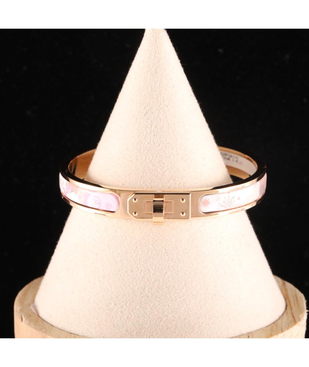HERMES Розовый металлический браслет, фото 5