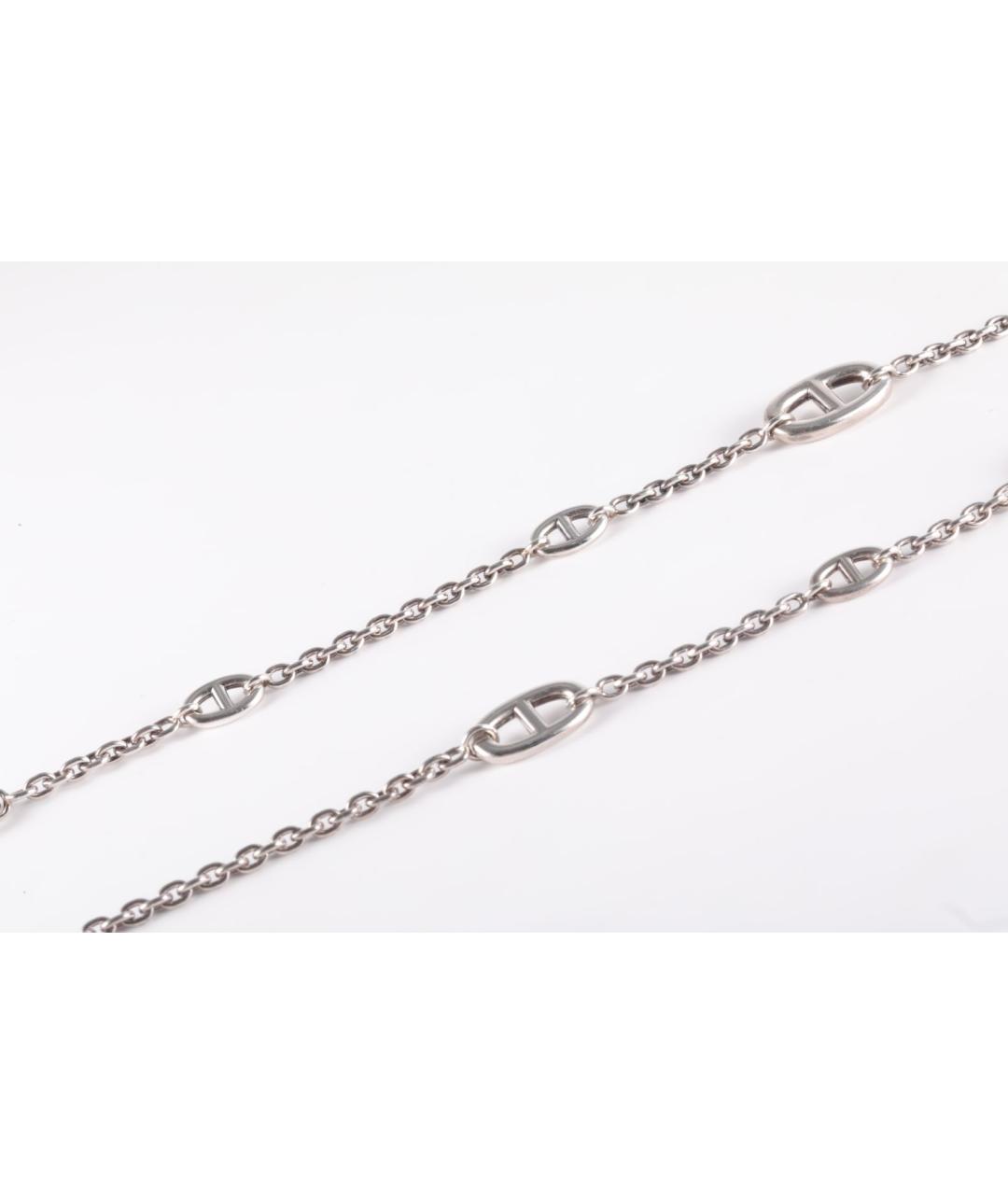 HERMES Серое серебряное колье, фото 4